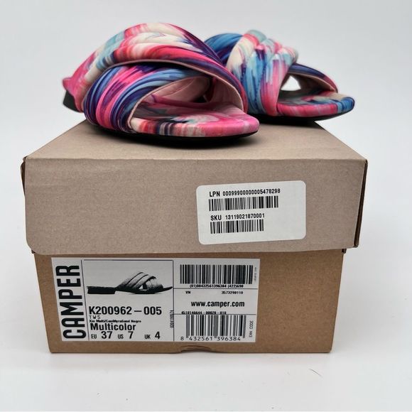 Pre-Loved in great condition! CAMPER Women’s Watercolour Print Slides Size 6.5 - Picture 11 of 14